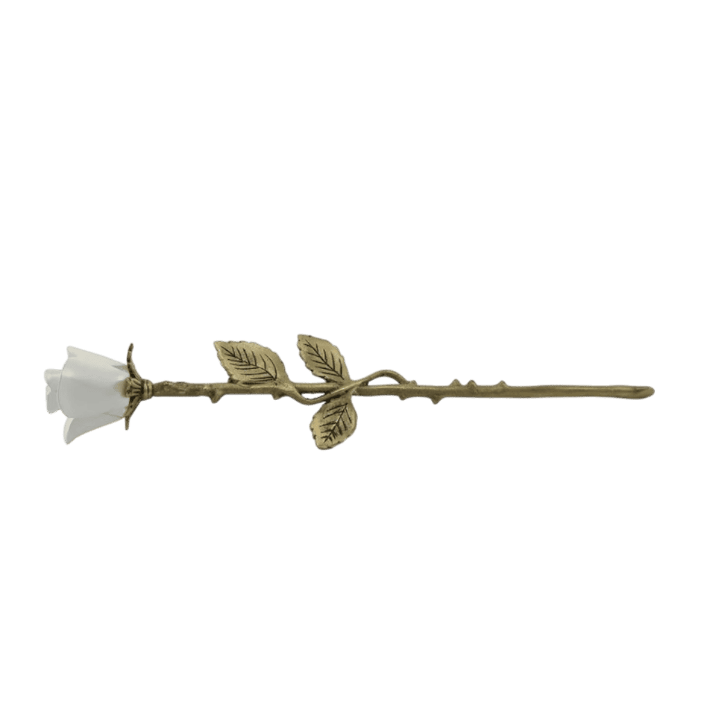 Aria Rose Keepsake White Bronze Stem Aria Brass White Memorial | SKU: AMU-AU2755