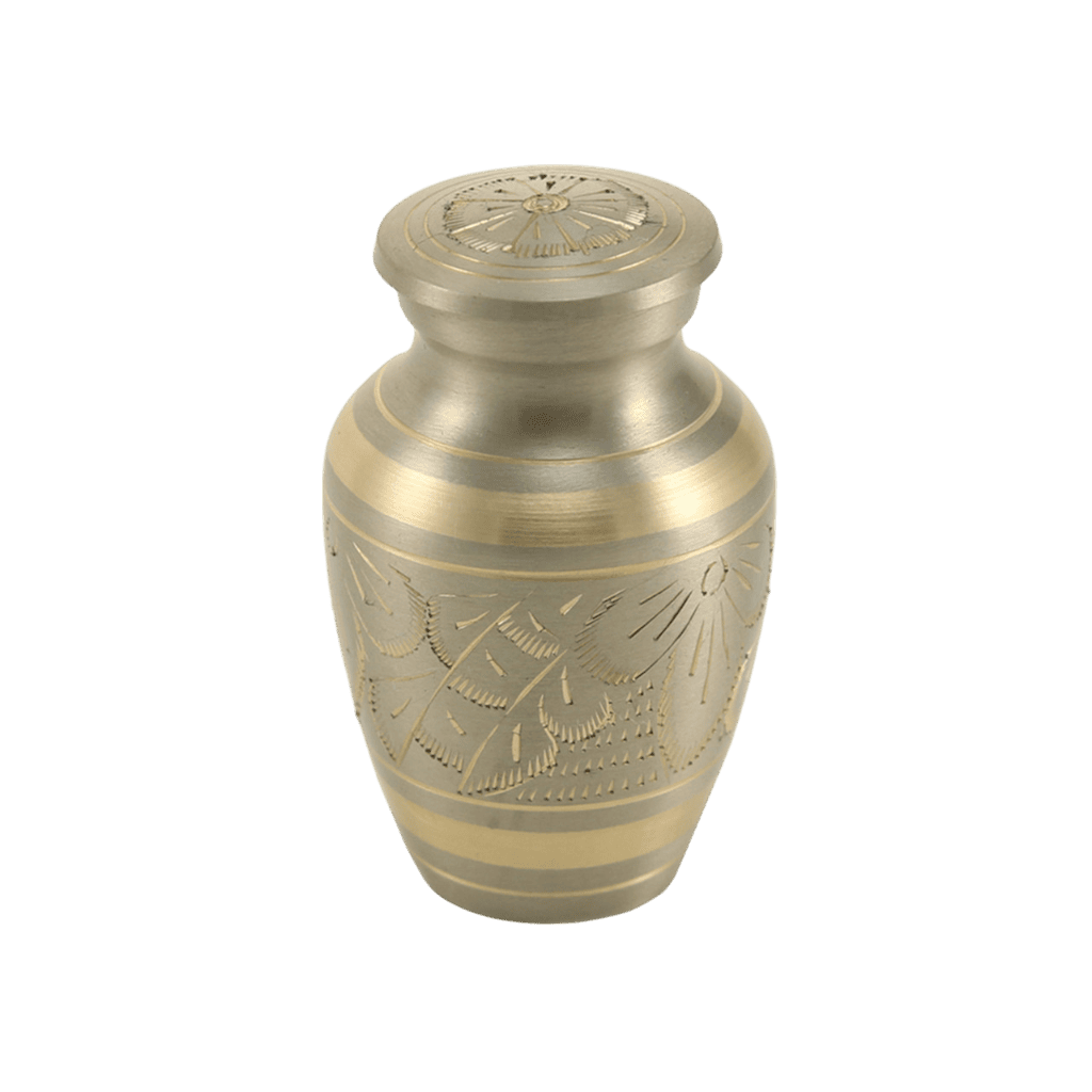 Platinum Engraved Keepsake Classic Urns Brass Platinum Memorial | SKU: AMU-AU2800K