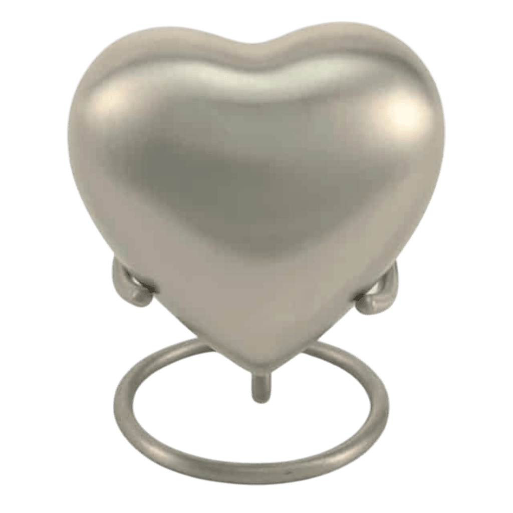 Classic Pewter Heart Classic Urns Brass Pewter Memorial | SKU: AMU-AU2802H