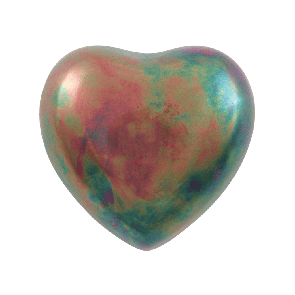 Raku (stainless steel) Heart Classic Urns Stainless Steel Multi-Colour Memorial | SKU: AMU-AU2930H