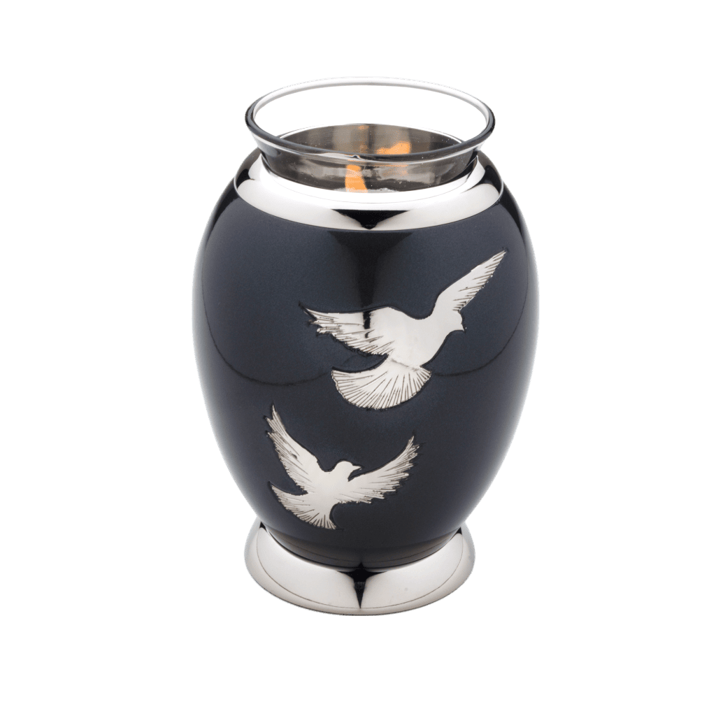 Nirvana Adieu Tealight Tealights Brass / Glass Black Memorial | SKU: AMU-AULT270