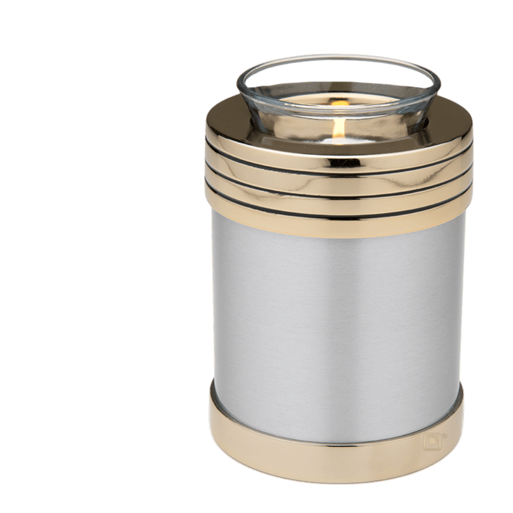 Elegant Pewter Tealight Tealights Brass / Glass Pewter Memorial | SKU: AMU-AULT665