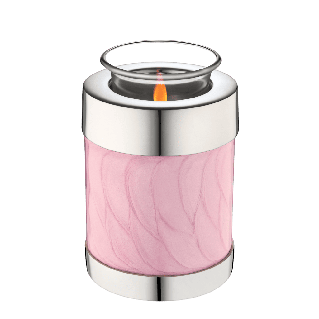 Tealight Pink Tealights Brass / Glass Pink Memorial | SKU: AMU-AULT667