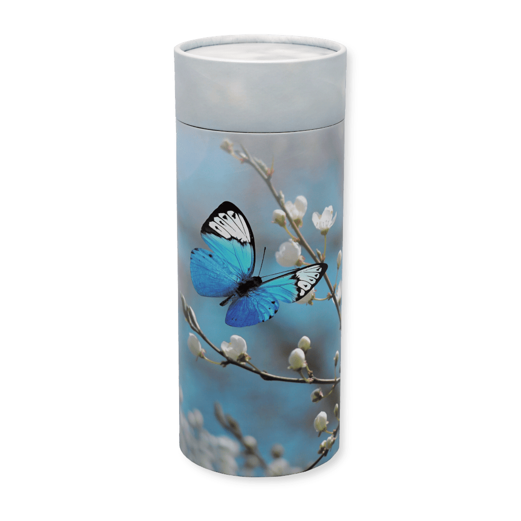 Scatter Tube Butterfly Large Passages Biodegradable Blue Memorial | SKU: AMU-L-AUPSTBF