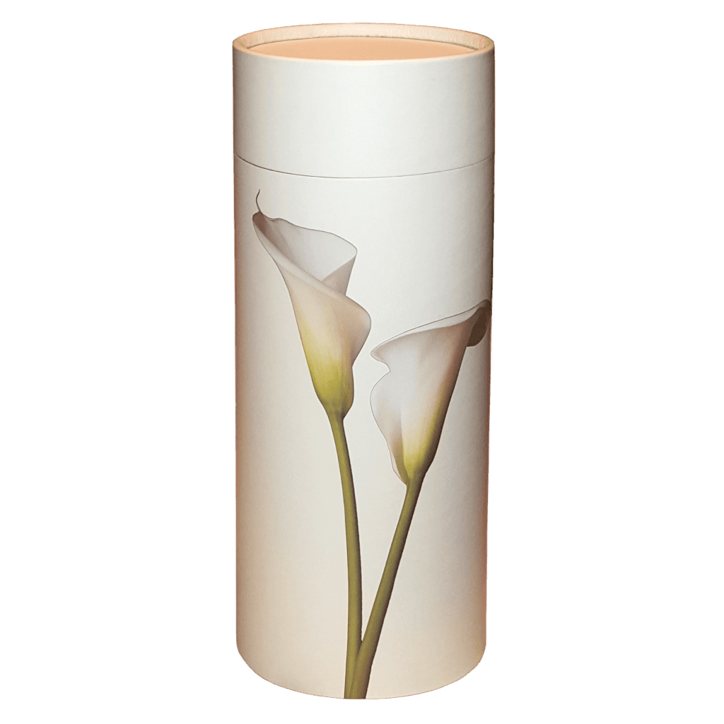 Scatter Tube Lily Large Passages Biodegradable White Memorial | SKU: AMU-L-AUPSTL