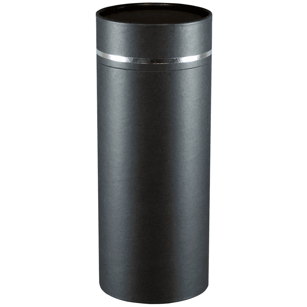 Scatter Tube Silver Lining Large Passages Biodegradable Black Memorial | SKU: AMU-L-AUPSTSL