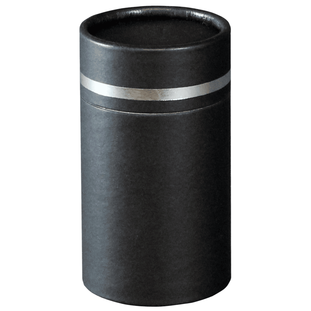Scatter Tube Silver Lining Mini Passages Biodegradable Black Memorial | SKU: AMU-MI-AUPSTSL