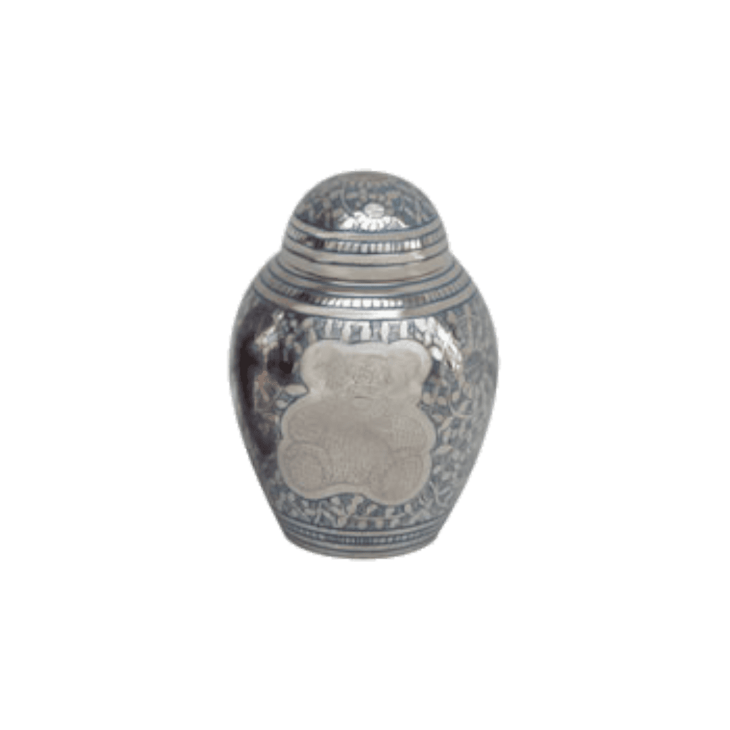 Teddy Bear Blue Petite  Teddy Bear Petite  Brass  Blue  Memorial | SKU: AMU-AU2661P