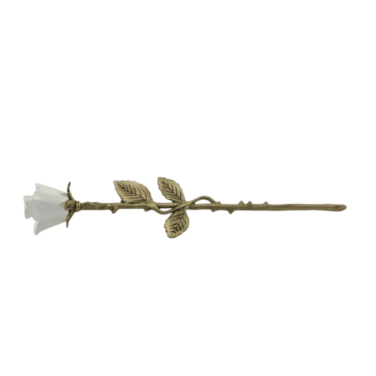 Aria Rose Keepsake White Bronze Stem  Aria  Brass  White  Memorial | SKU: AMU-AU2755