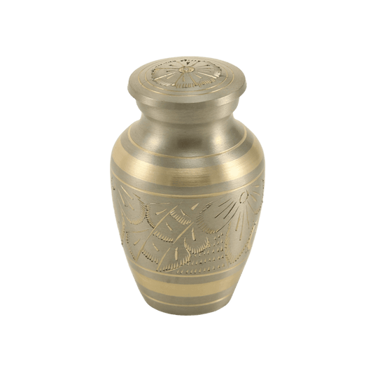 Platinum Engraved Keepsake  Classic Urns  Brass  Platinum  Memorial | SKU: AMU-AU2800K