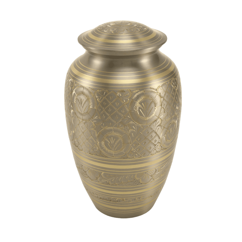 Platinum Engraved Large  Classic Urns  Brass  Platinum  Memorial | SKU: AMU-AU2800L