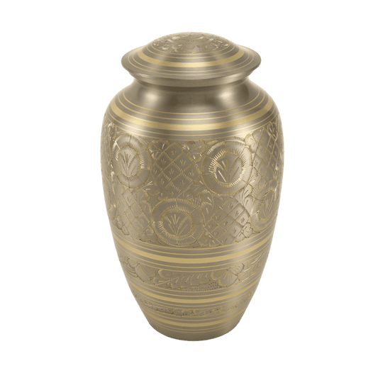 Platinum Engraved Large  Classic Urns  Brass  Platinum  Memorial | SKU: AMU-AU2800L