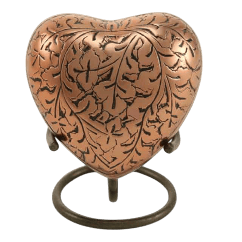 Copper Oak Heart  Classic Urns  Brass  Copper  Memorial | SKU: AMU-AU2804H