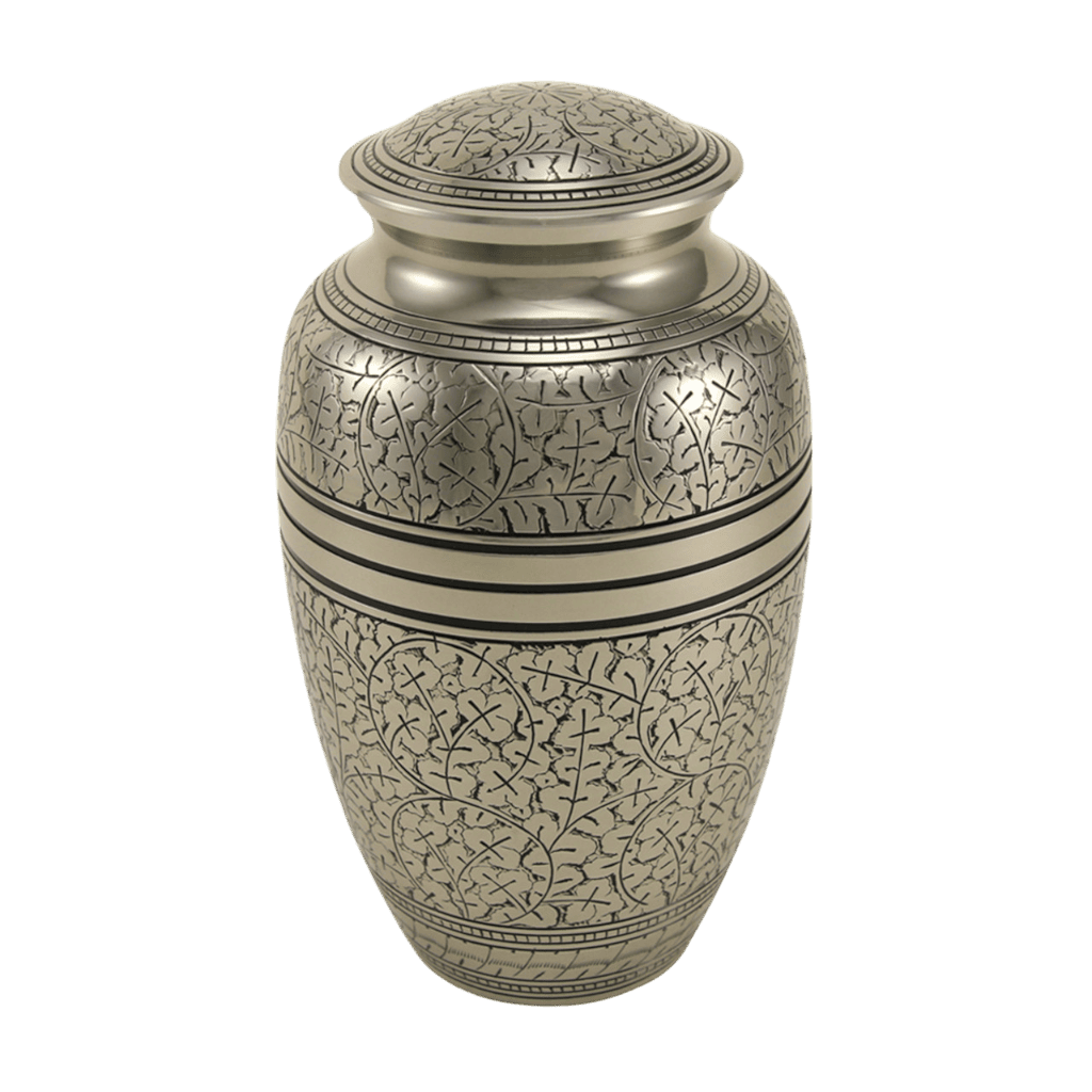 Antique Silver Oak Large  Classic Urns  Silver  Memorial | SKU: AMU-AU2813L