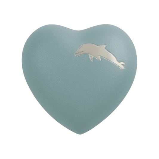 Aria Dolphin Heart  Aria  Brass  Blue  Memorial | SKU: AMU-AU5244H