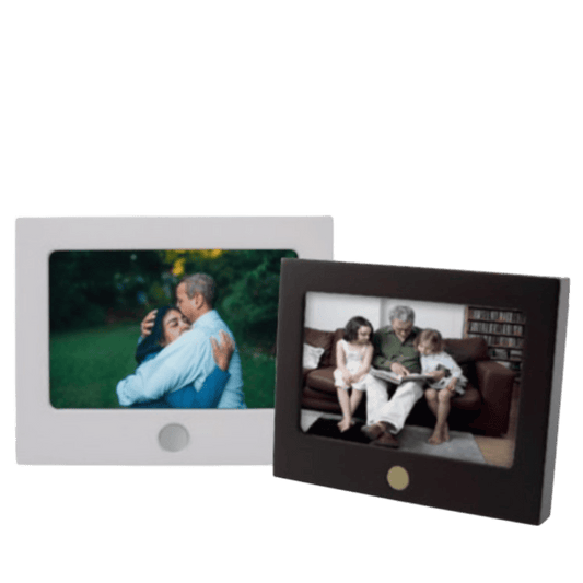 Keepsake Photo Frame  Matte White Keepsake  MDF Frames  MDF and Bronze  Wood  Memorial | SKU: AMU-AUCMF7611K