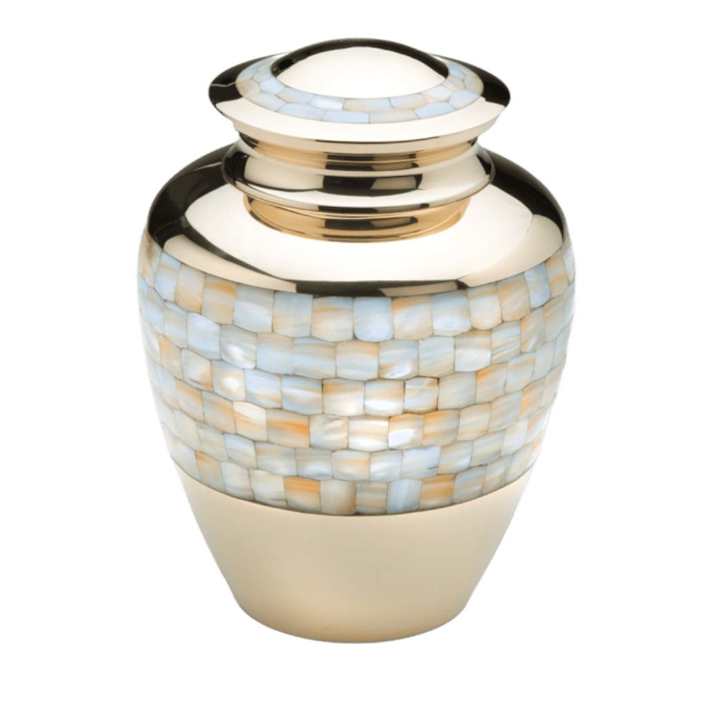 Mother of Pearl Adult  Classic Urns  Brass  Mother of Pearl  Memorial | SKU: AMU-AULA230