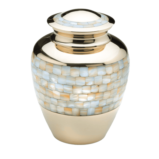 Mother of Pearl Adult  Classic Urns  Brass  Mother of Pearl  Memorial | SKU: AMU-AULA230