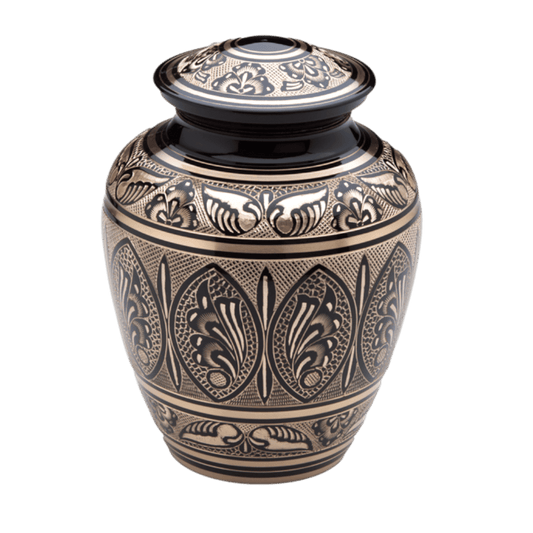 Black and Gold Adult  Classic Urns  Brass  Black  Memorial | SKU: AMU-AULA231