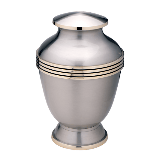 Elegant Pewter Adult  Classic Urns  Brass  Pewter  Memorial | SKU: AMU-AULA251