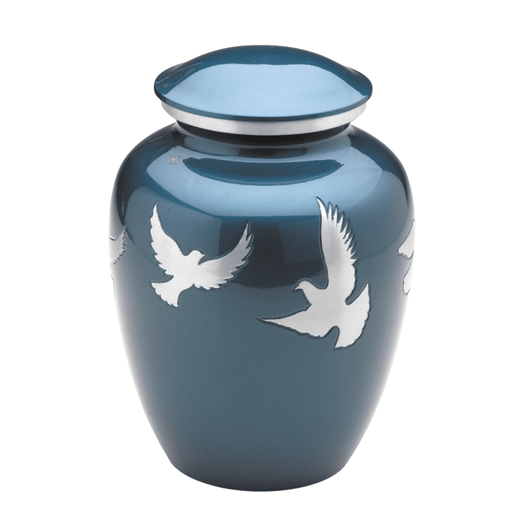 Flying Doves Adult  Classic Urns  Alloy  Blue  Memorial | SKU: AMU-AULA572