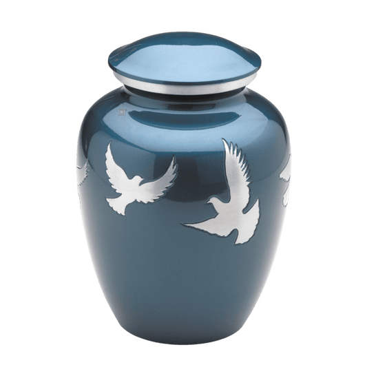 Flying Doves Adult  Classic Urns  Alloy  Blue  Memorial | SKU: AMU-AULA572