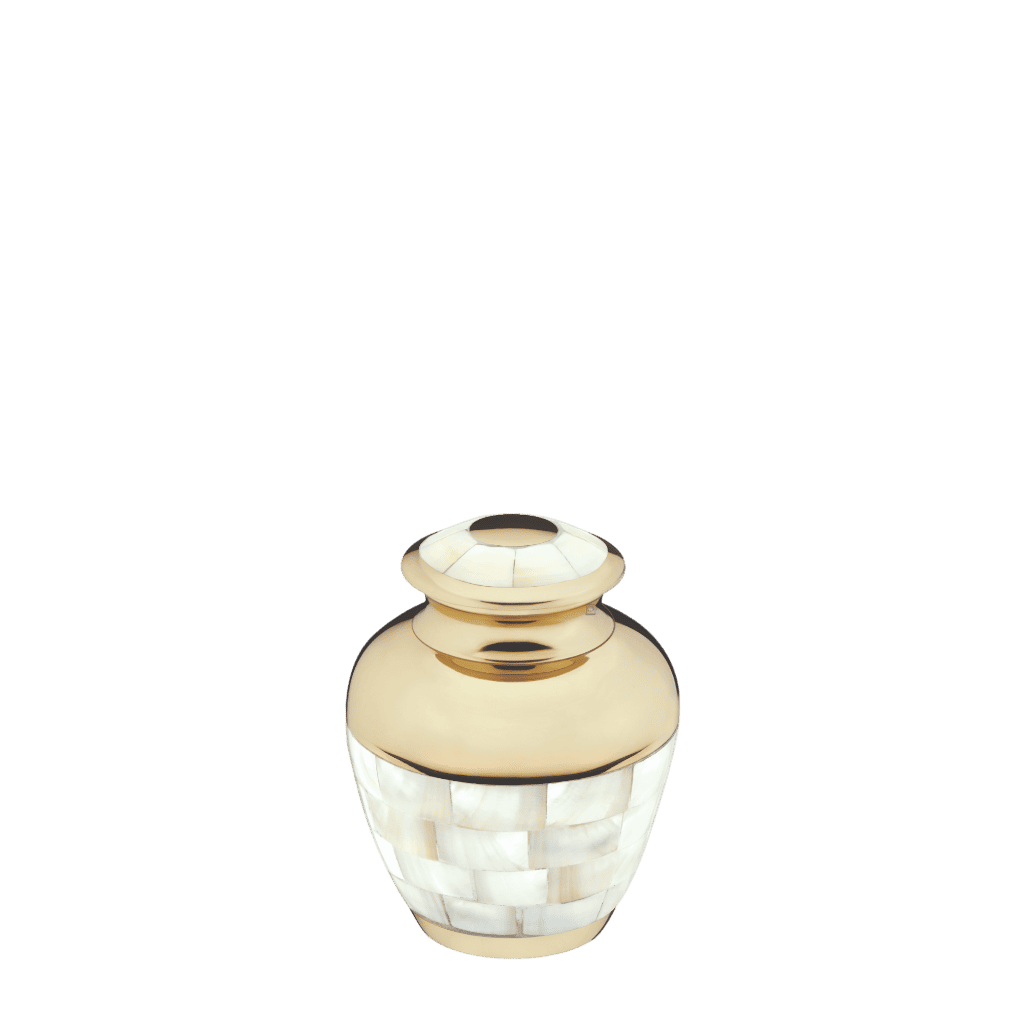 Mother of Pearl Keepsake  Classic Urns  Brass  Mother of Pearl  Memorial | SKU: AMU-AULK230