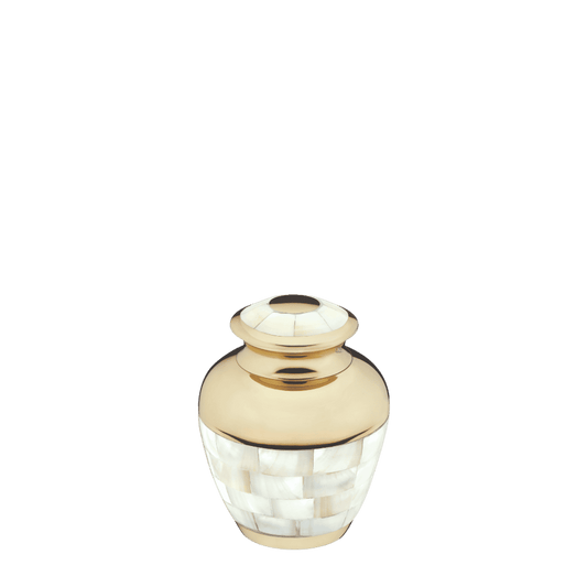 Mother of Pearl Keepsake  Classic Urns  Brass  Mother of Pearl  Memorial | SKU: AMU-AULK230