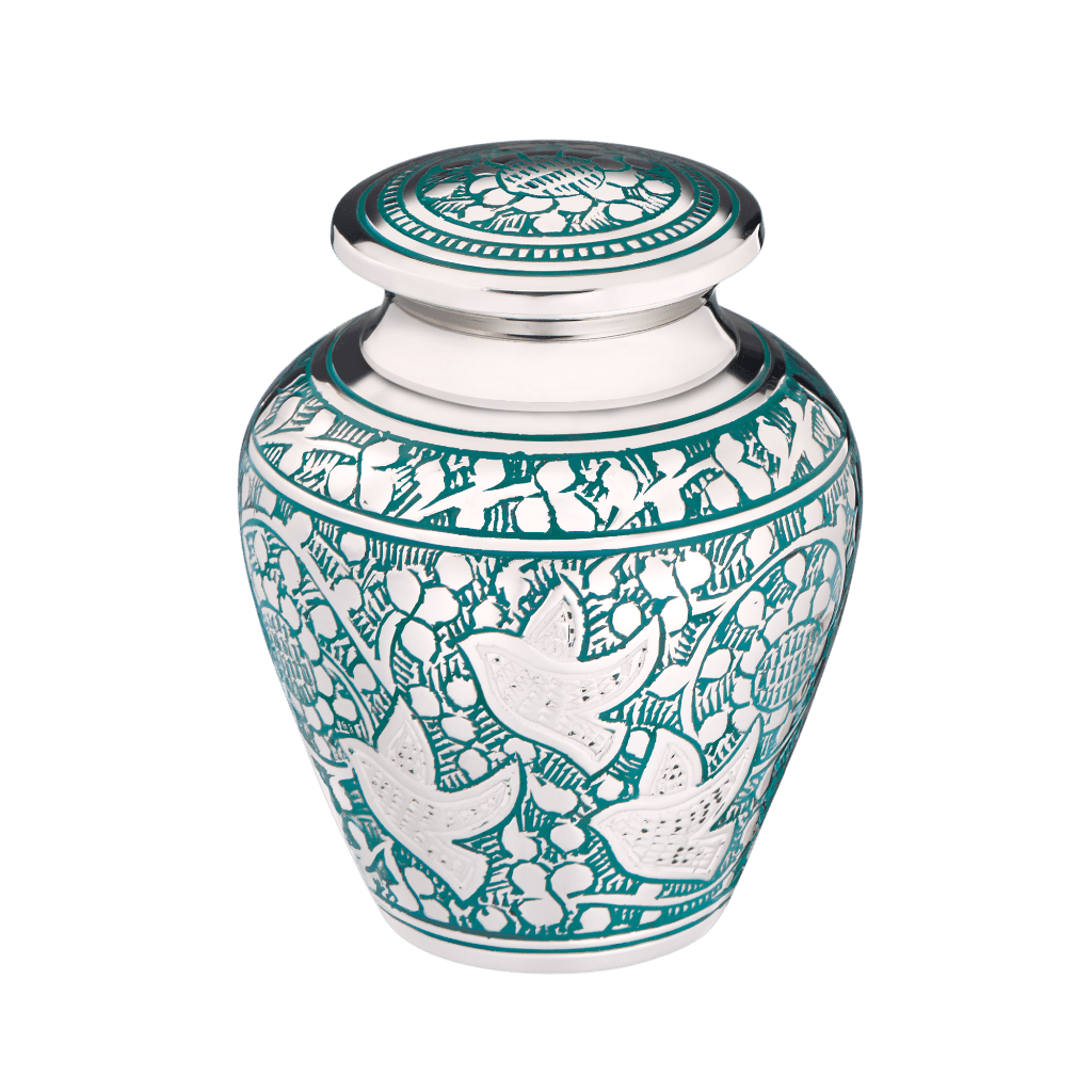 Soaring Doves Keepsake  Classic Urns  Brass  Blue  Memorial | SKU: AMU-AULK232