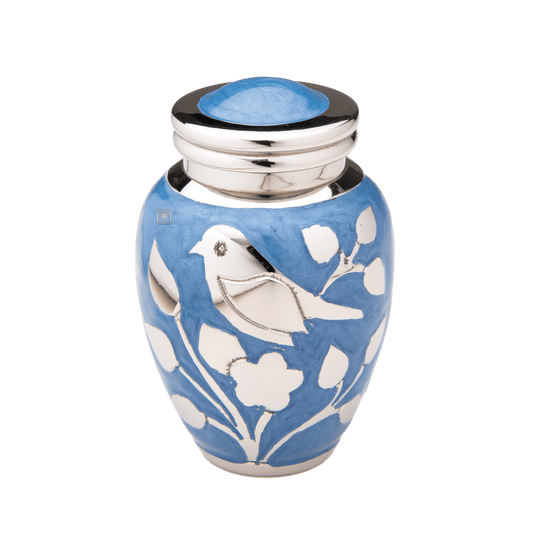 Silver Blessing Birds Keepsake  Blessing Birds  Brass  Silver  Memorial | SKU: AMU-AULK280