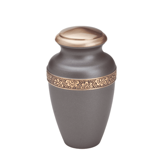 Floral Band Keepsake  Classic Urns  Brass  Blue  Memorial | SKU: AMU-AULK902