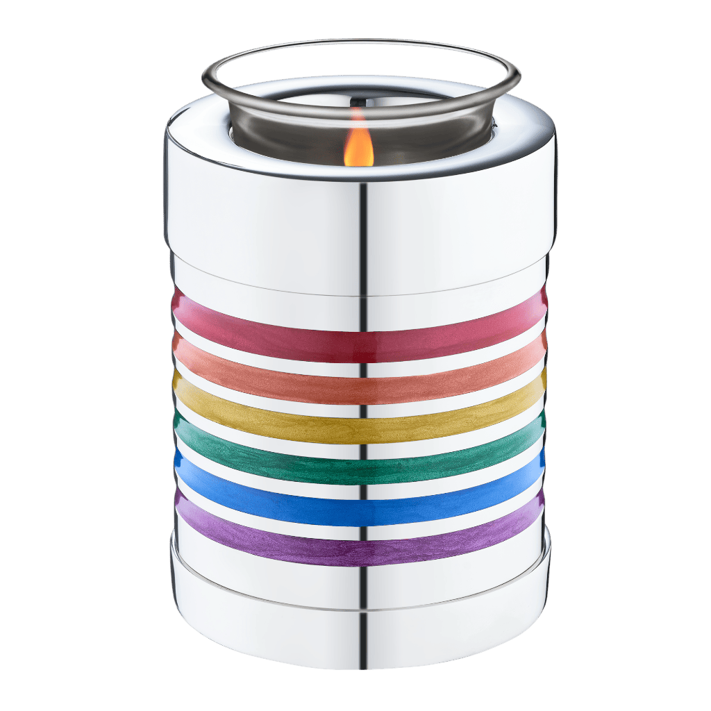 Rainbow Tealight  Tealights  Brass / Glass  Rainbow  Memorial | SKU: AMU-AULT222