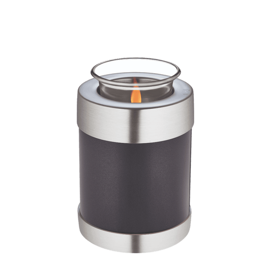 Midnight Tealight  Tealights  Brass / Glass  Black  Memorial | SKU: AMU-AULT650