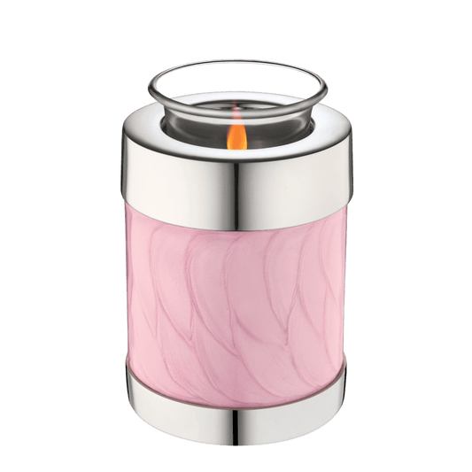 Tealight Pink  Tealights  Brass / Glass  Pink  Memorial | SKU: AMU-AULT667