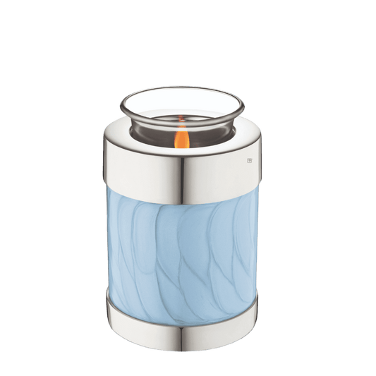 Tealight Blue  Tealights  Brass / Glass  Blue  Memorial | SKU: AMU-AULT668