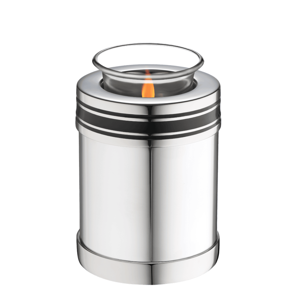 Art Deco Tealight  Tealights  Brass / Glass  Silver  Memorial | SKU: AMU-AULT669