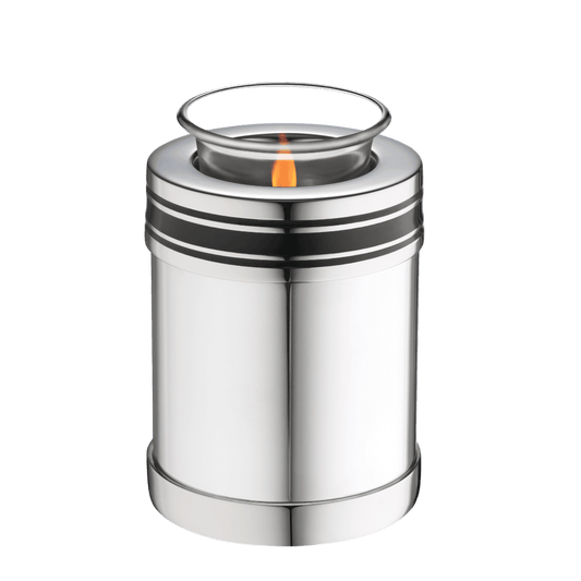 Art Deco Tealight  Tealights  Brass / Glass  Silver  Memorial | SKU: AMU-AULT669