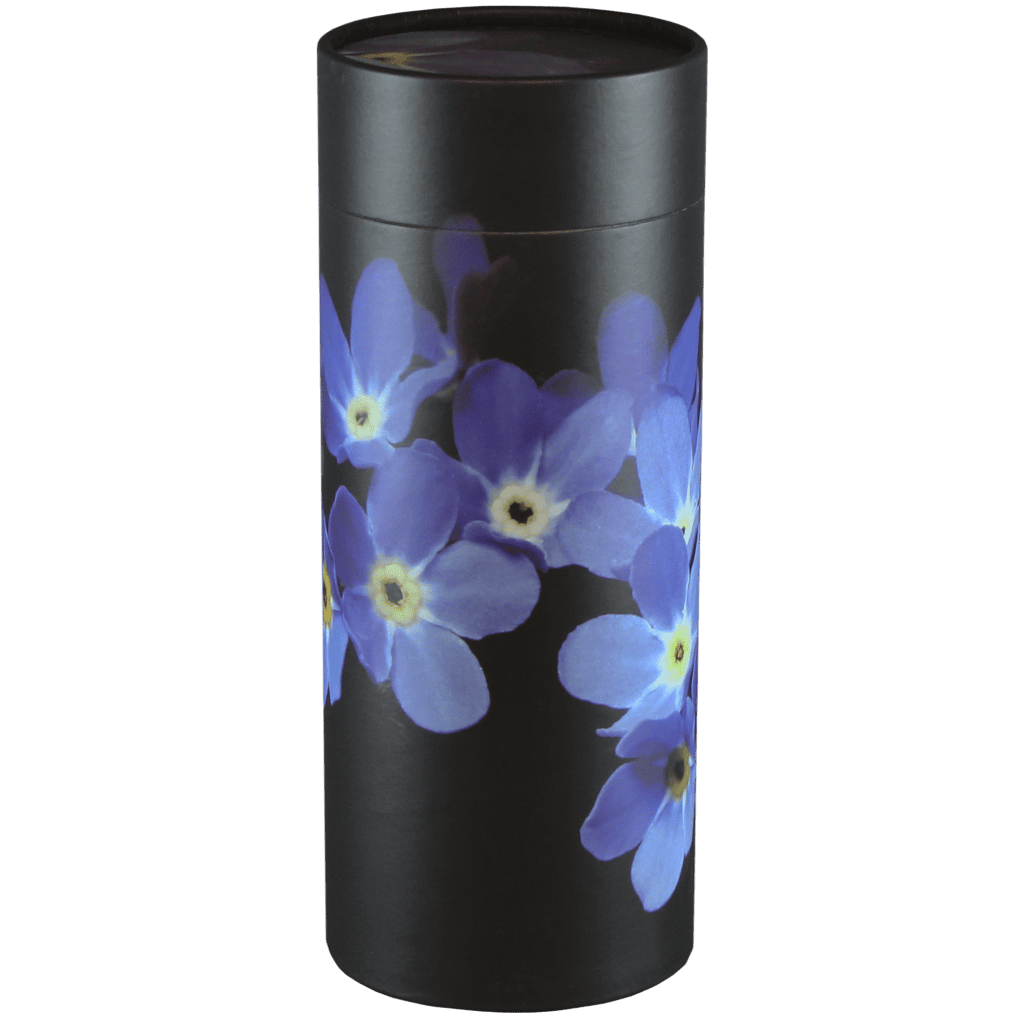 Scatter Tube Forget Me Not Large  Passages  Biodegradable  Blue  Memorial | SKU: AMU-L-AUPSTF