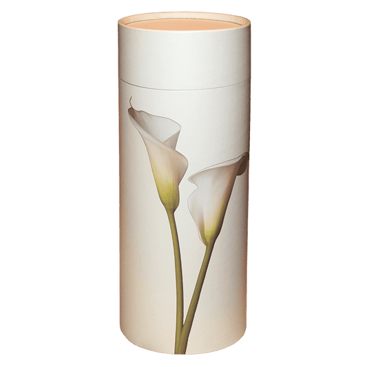 Scatter Tube Lily Large  Passages  Biodegradable  White  Memorial | SKU: AMU-L-AUPSTL