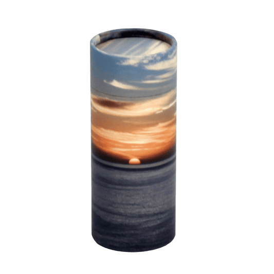 Scatter Tube Ocean Sunset Token  Passages  Biodegradeable  Blue  Memorial | SKU: AMU-T-AUPSTO