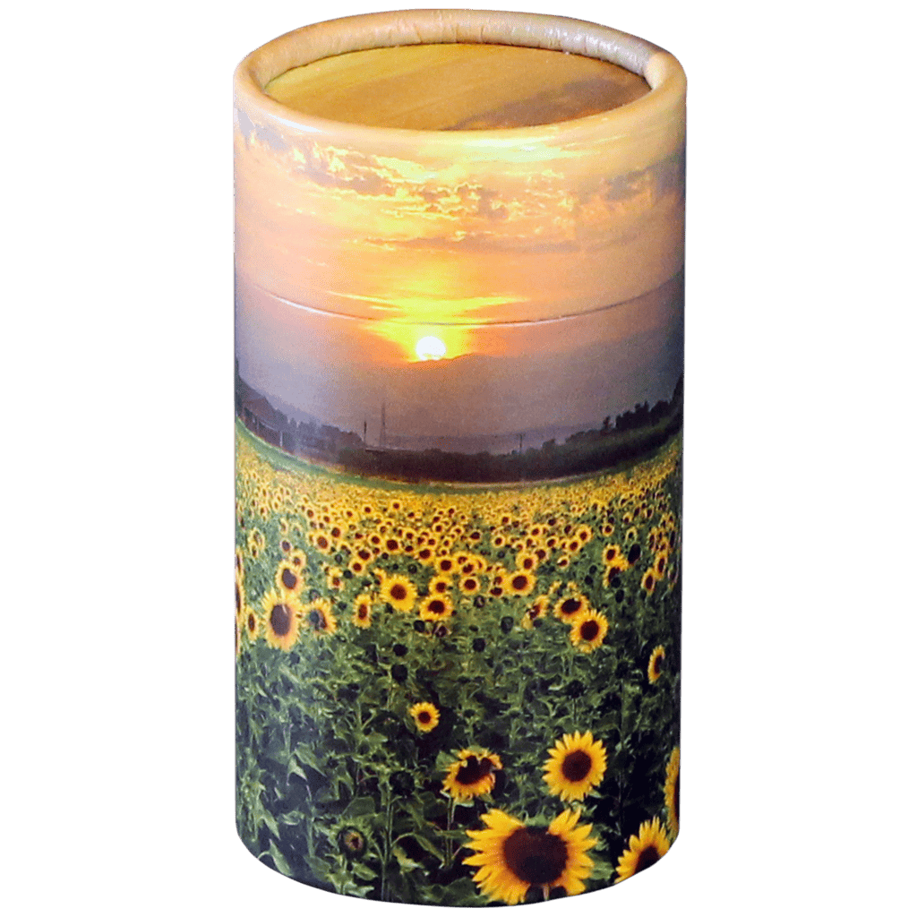 Scatter Tube Sunflower Fields Mini  Passages  Biodegradable  Yellow  Memorial | SKU: AMU-MI-AUPSTS