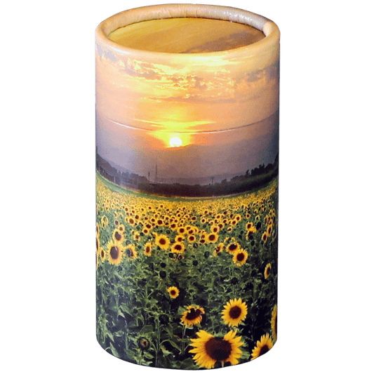 Scatter Tube Sunflower Fields Mini  Passages  Biodegradable  Yellow  Memorial | SKU: AMU-MI-AUPSTS